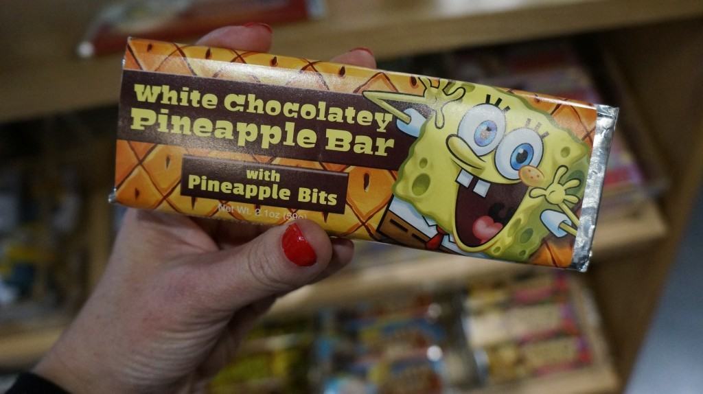 SpongeBob Squarepants sure loves pineapple.