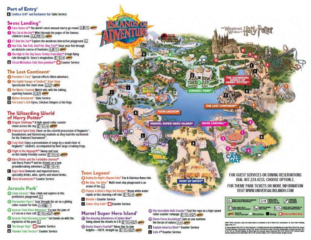 Map of Islands of Adventure