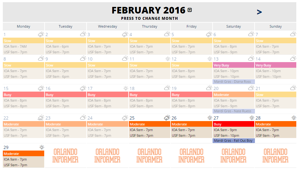 The world's best Universal crowd calendar just got better The world's best Universal crowd calendar just got better