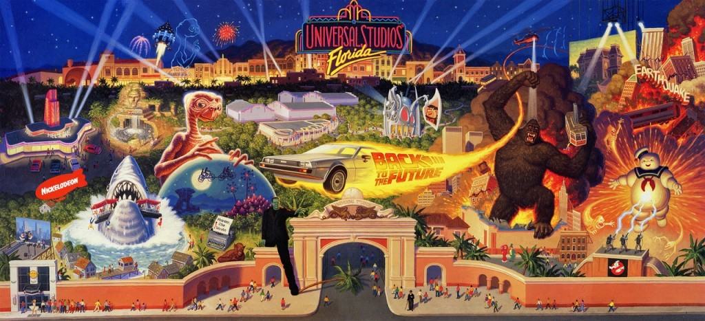 Opening day banner - Universal Studios Florida in 1990