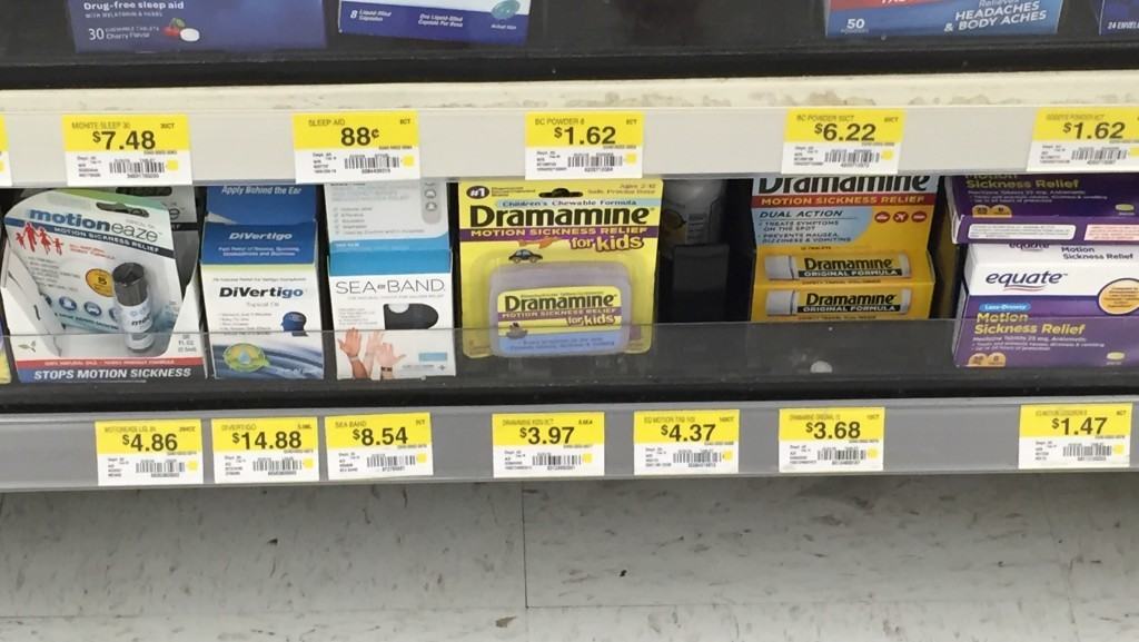 Motion Sickness Remedies available at any drugstore