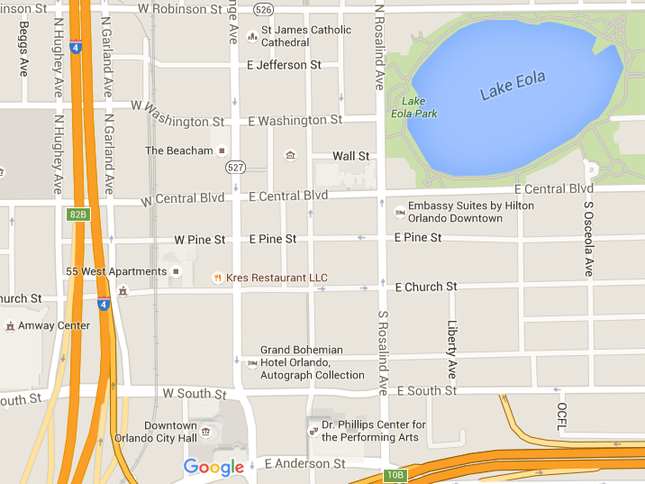 Downtown Orlando map