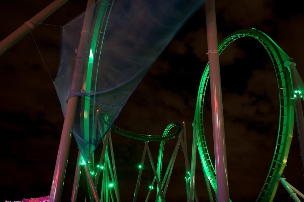 Under the new Incredible Hulk Coaster