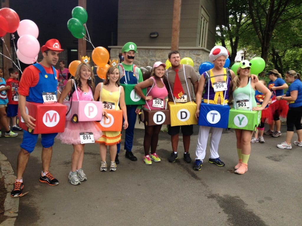 Homemade Super Mario Bros costumes