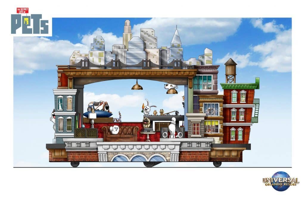 The Secret Life of Pets Apartments Superstar Parade float left side