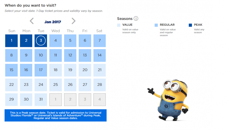 Universal Orlando fully implements seasonal pricing on one day tickets