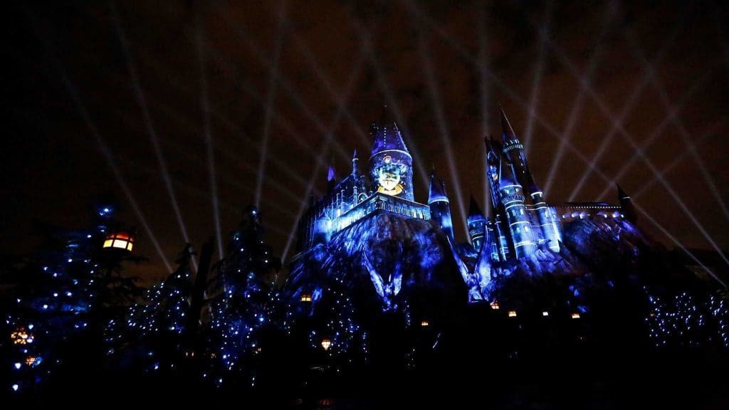 The Nighttime Lights at Hogwarts Castle project show