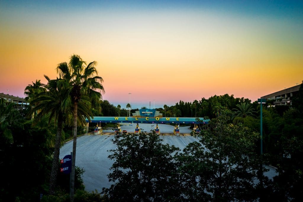 Universal Orlando parking entrance