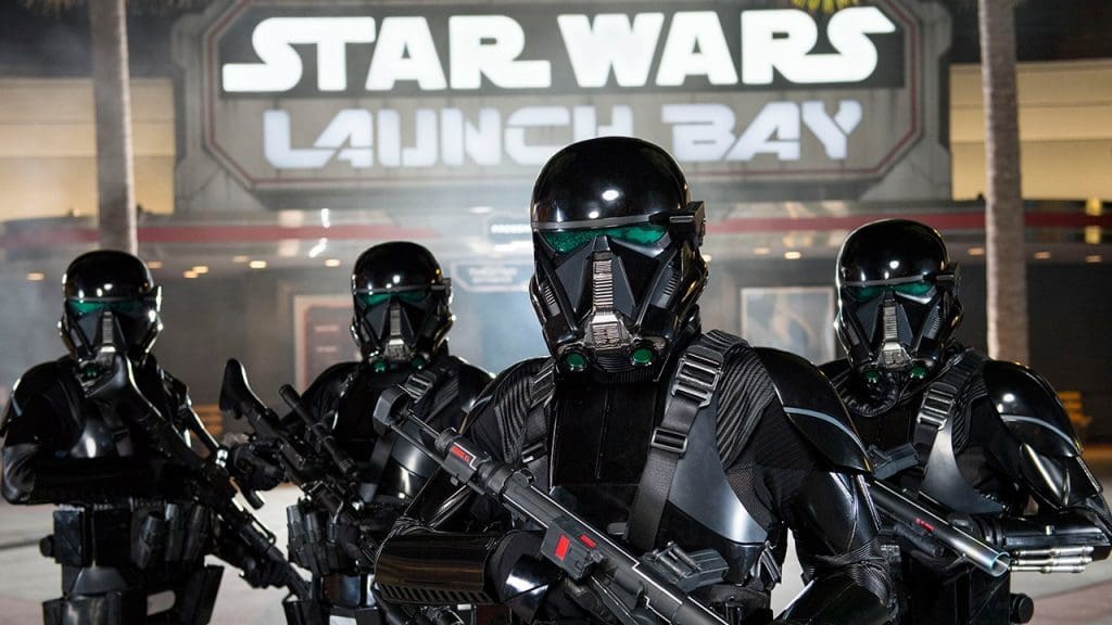 AWR Troopers in front of Star Wars Launch Bay at Disney's Hollywood Studios