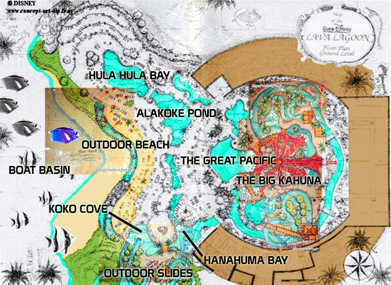 Disney's Lava Lagoon general layout with descriptions