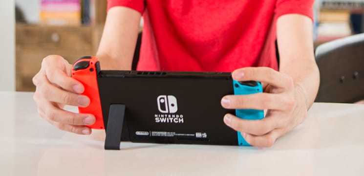 Nintendo Switch with kickstand