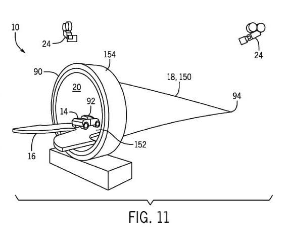 Universal's "amusement park ride tunnel" patent illustration