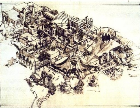 Batman Island design for the original Islands of Adventure