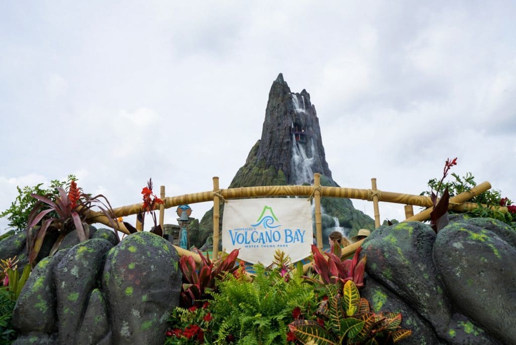 First view of Krakatau at Universal's Volcano Bay