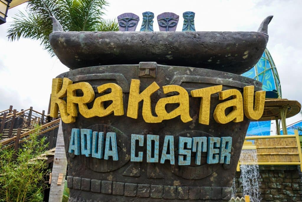 Krakatau Aqua Coaster sign at Universal's Volcano Bay