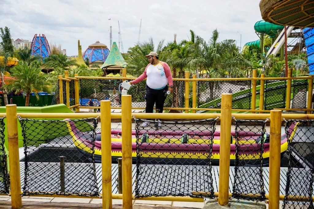 Krakatau Aqua Coaster's loading station at Universal's Volcano Bay