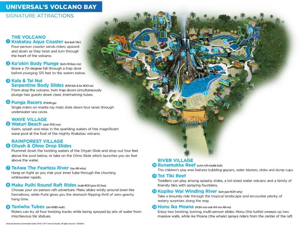 Map of Universal's Volcano Bay