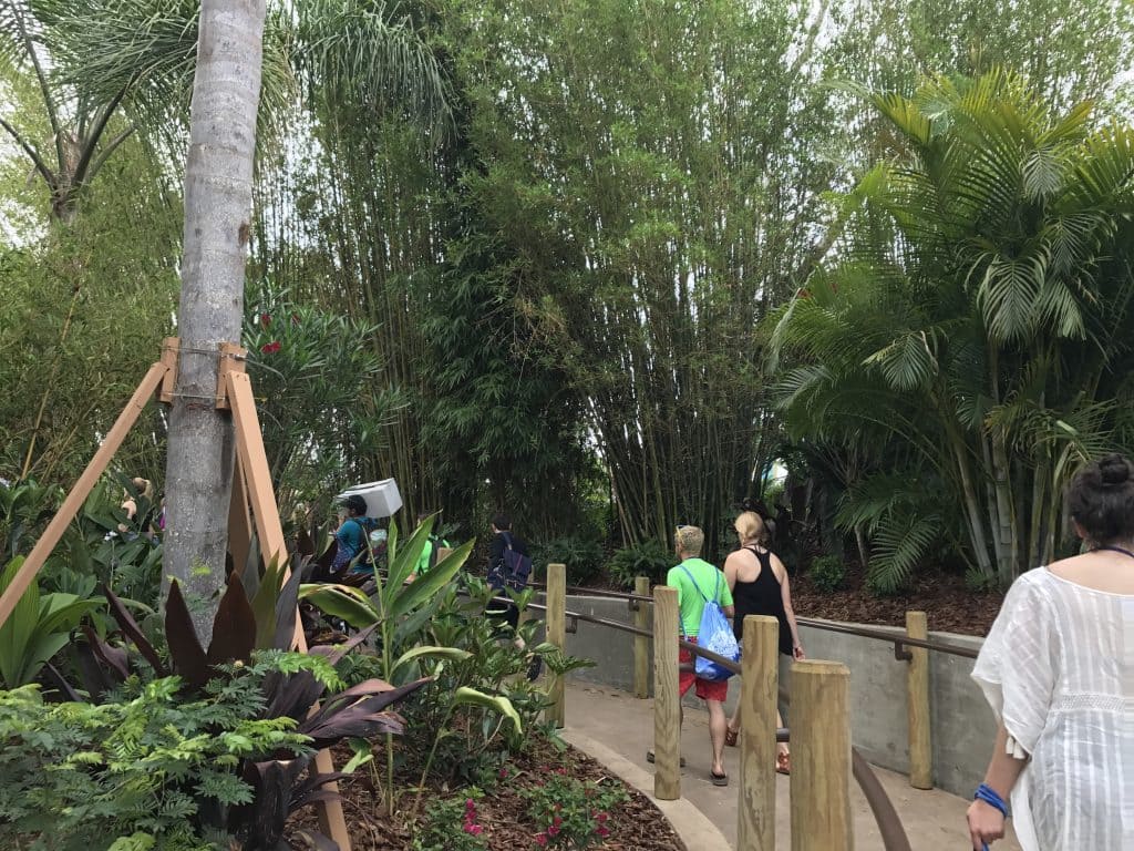 Universal's Volcano Bay walkway to the entrance