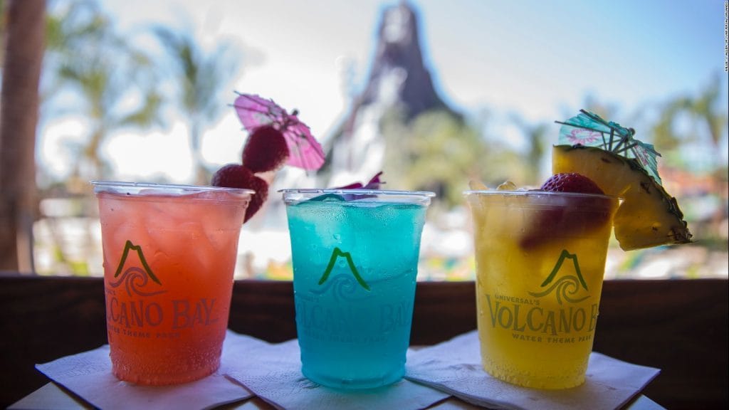 Adult drink options at Universal's Volcano Bay 