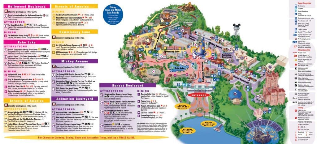 Disney's Hollywood Studios map pre-2014