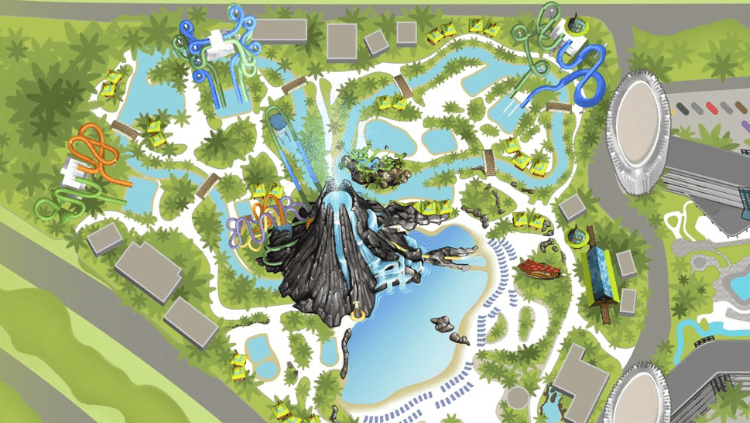 Volcano Bay map on the official Universal Orlando app