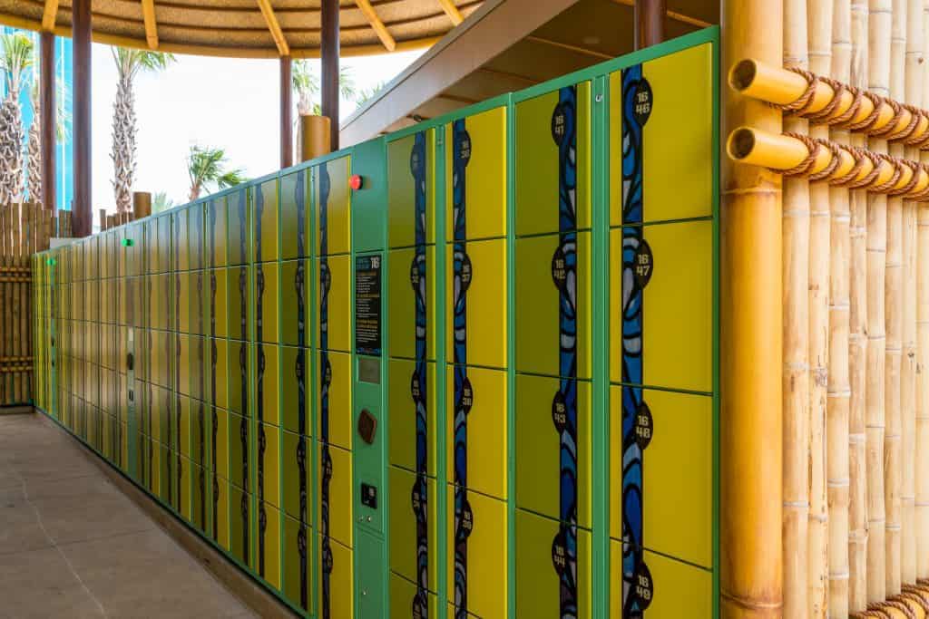 A set of lockers at Universal's Volcano Bay