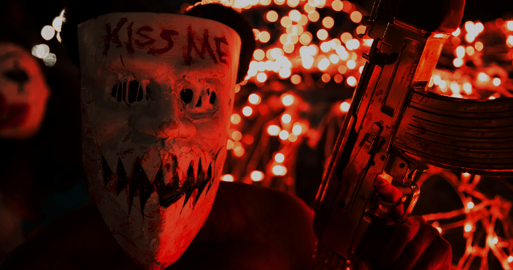 Kiss Me mask from The Purge