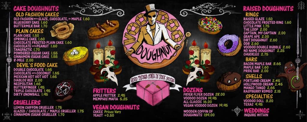 Voodoo Doughnuts CityWalk Hollywood's menu