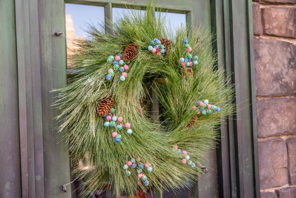 Hogsmeade holiday decorations for Christmas in The Wizarding World of Harry Potter