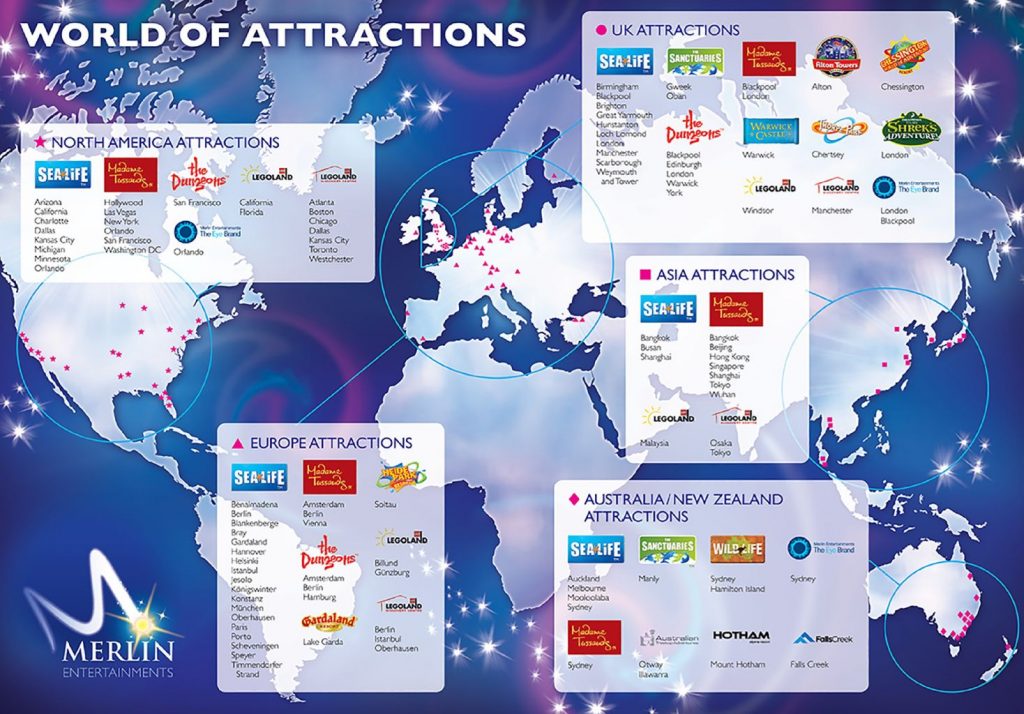 Merlin Entertainments's lineup of global attractions