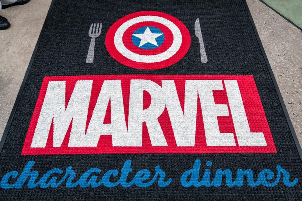 Welcome mat at Marvel Character Dinner at Universal's Islands of Adventure