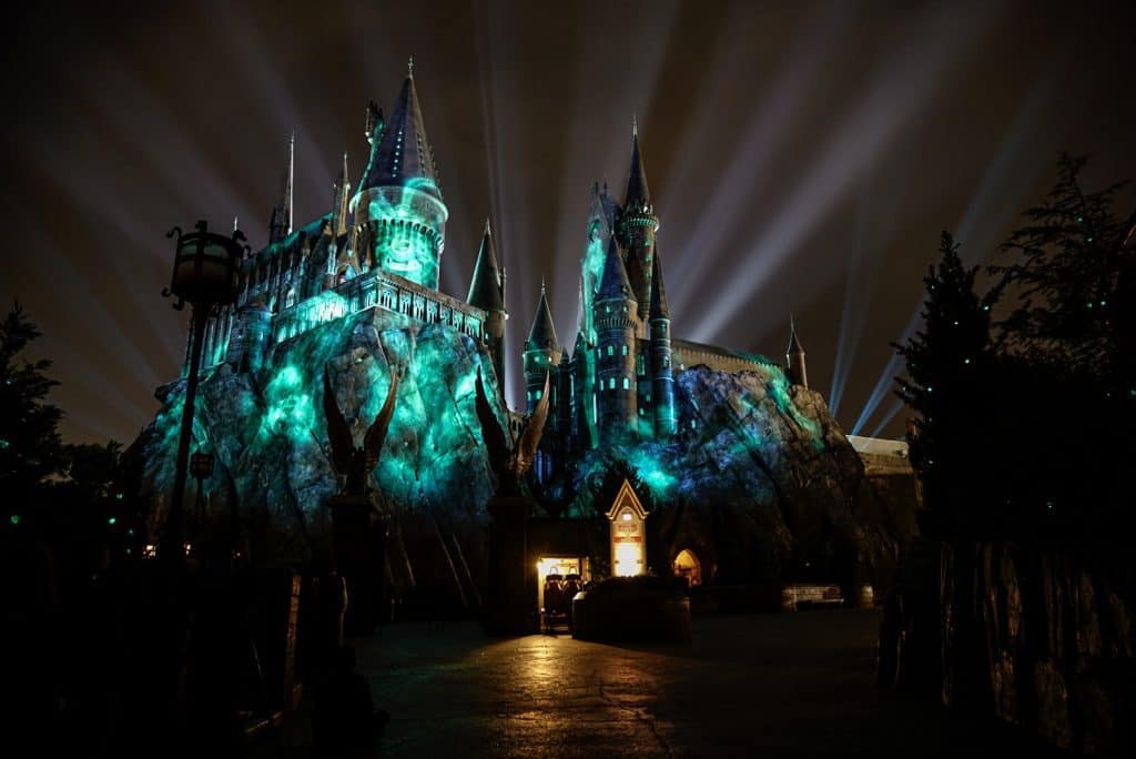 The Nighttime Lights at Hogwarts Castle at Universal's Islands of Adventure