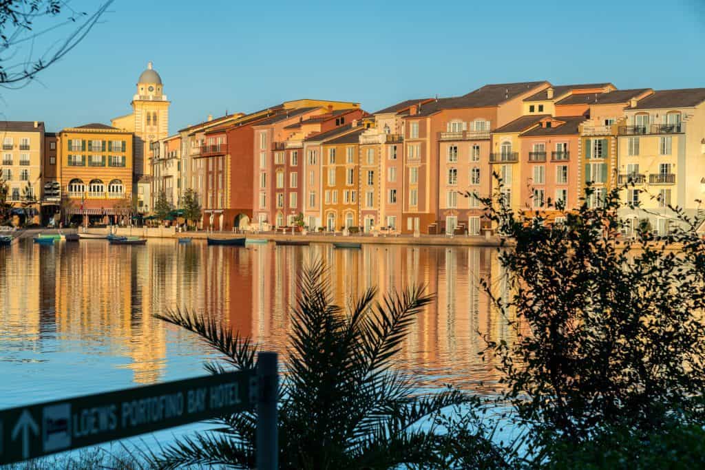 Exterior of the Portofino Bay Hotel