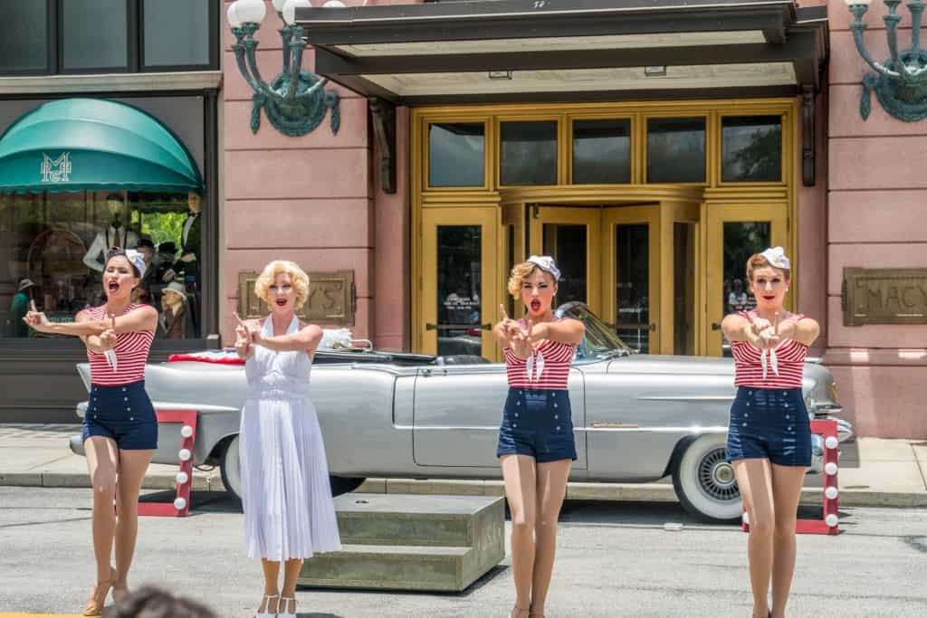 Marilyn Monroe and the Diamond Bellas at Universal Studios Florida