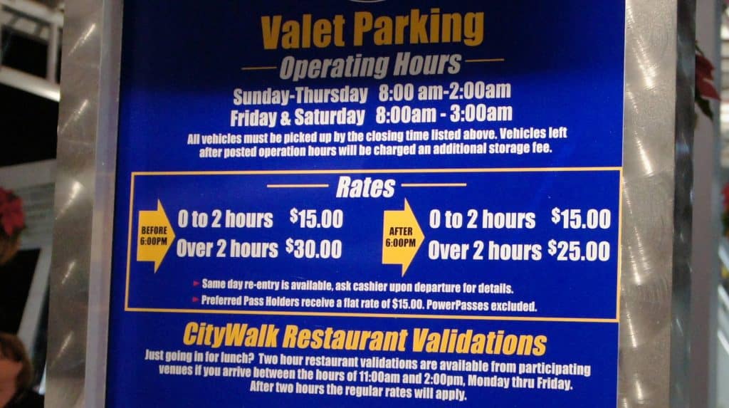 motor city casino valet parking cost