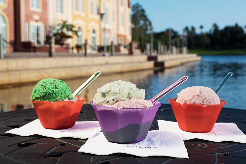 Duomo Gelato from Galateria on the Harbor Piazza at Loews Portofino Bay Hotel