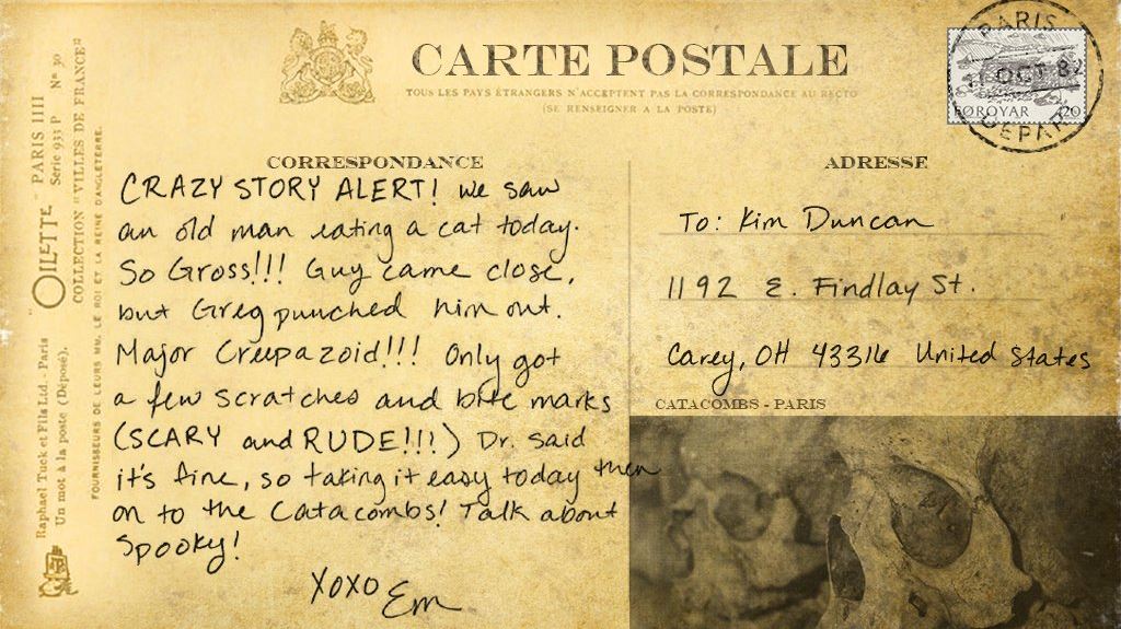 Dead Exposure Patient Zero backstory postcards (5)