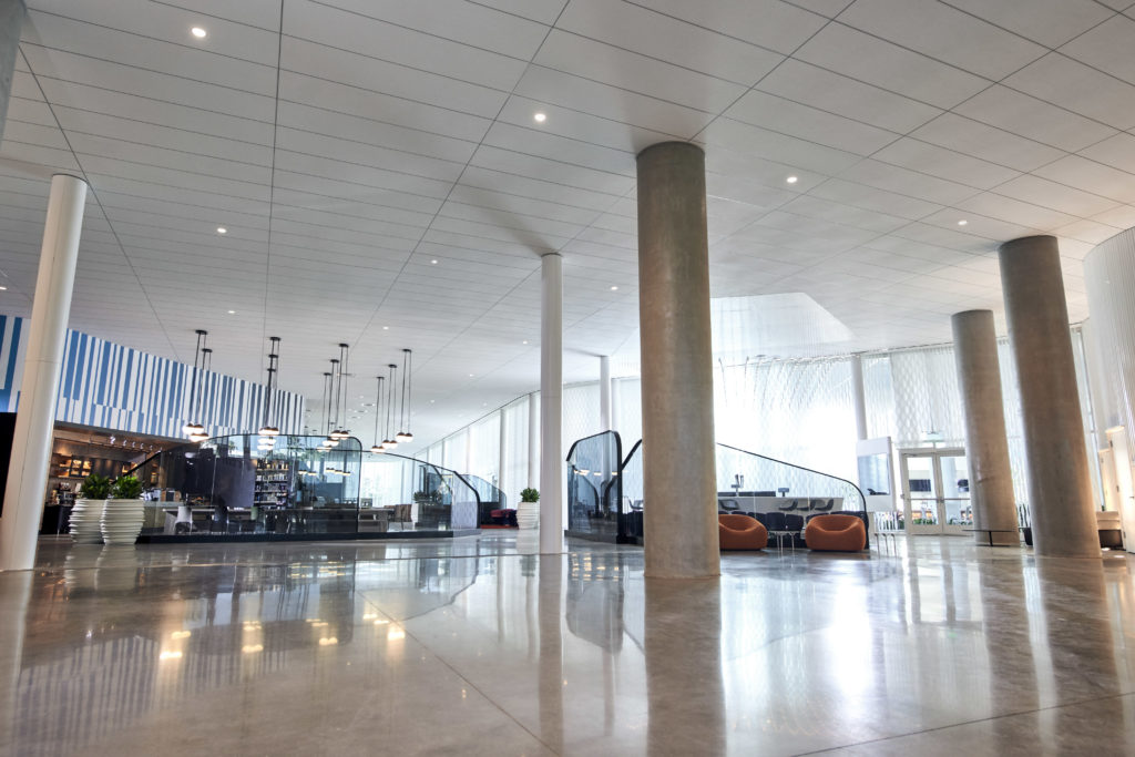 The lobby at Universal's Aventura Hotel