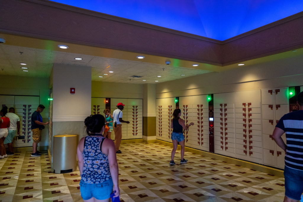 Revenge of the Mummy's indoor lockers at Universal Studios Florida