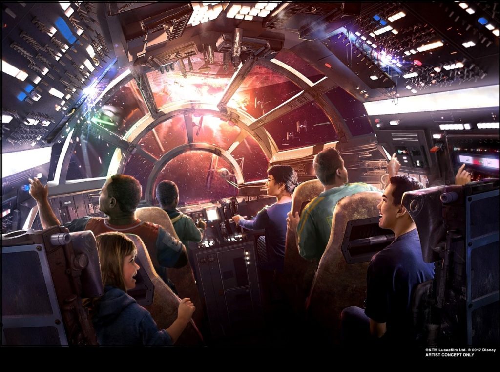 Millennium Falcon Smuggler's Run in Star Wars Galaxy's Edge at Disney