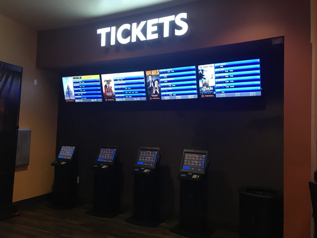 Self-service ticket stand at Regal Pointe Orlando