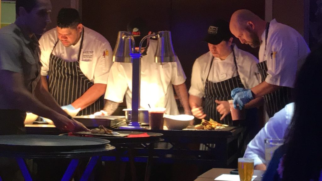 Chef assembly line at Jake's Beer Dinner