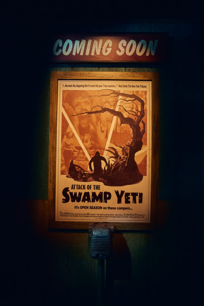 "Attack of the Swamp Yeti" poster at Halloween Horror Nights 2018's Slaughter Sinema