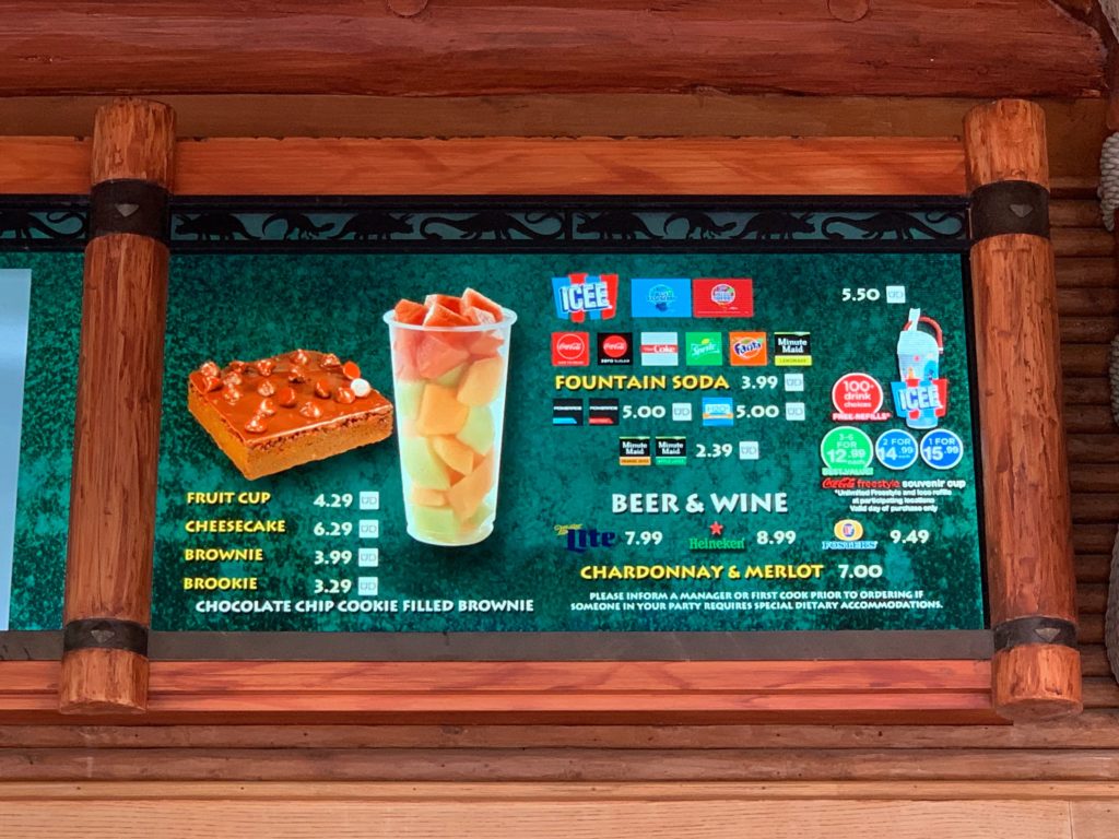 Refillable drink logo on menu