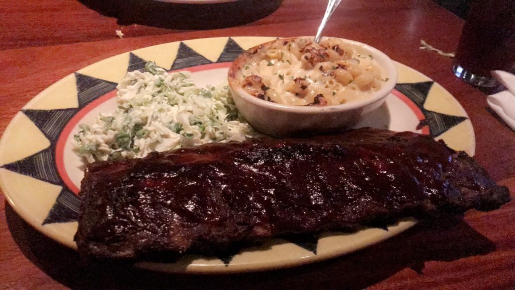 The Rib Platter with Bacon Mac n Cheese at Copper Canyon Grill Orlando