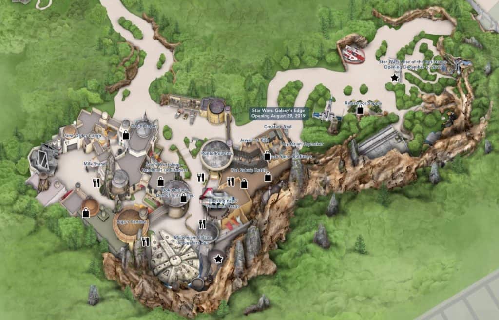 Star Wars: Galaxy's Edge map at Disney's Hollywood Studios