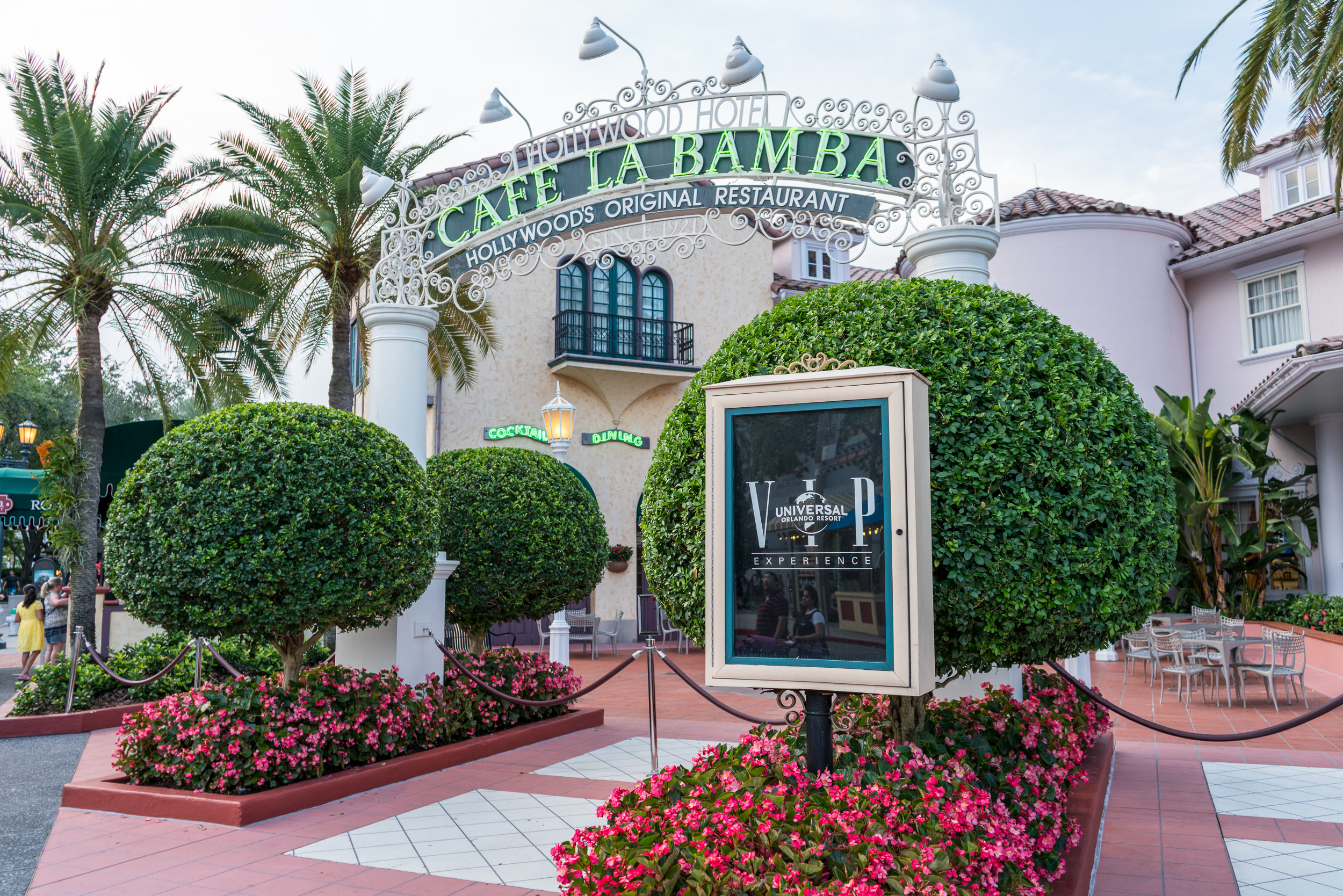 The Hollywood Hotel exterior facade of Cafe La Bamba has the entrance blocked off to all but VIP tour guests