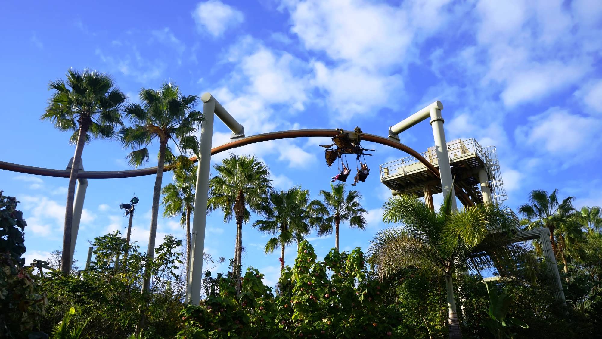 Soaring through the air on Pteranodon Flyers