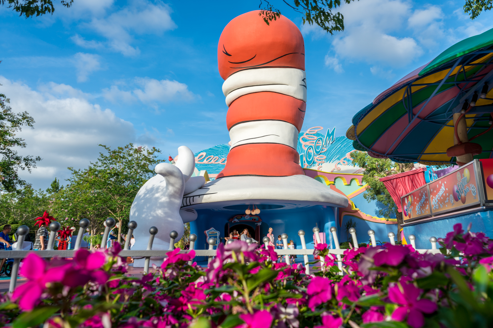 Ride building exterior of The Cat in the Hat at Islands of Adventure