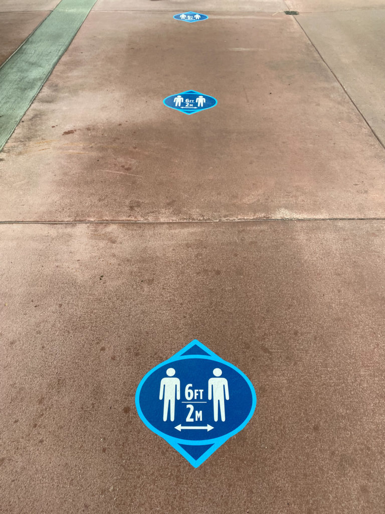 Floor markings for social-distancing at CityWalk